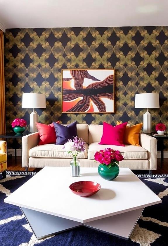 bold geometric pattern embrace