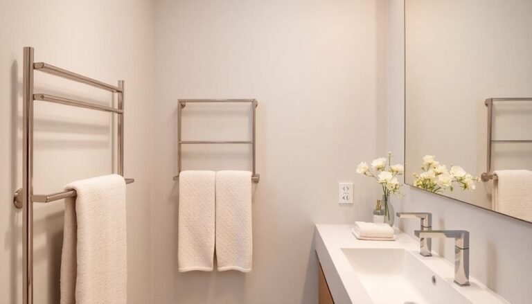 chic organized bathroom towel racks