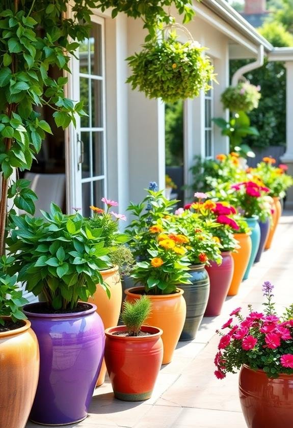 choosing colorful plant containers
