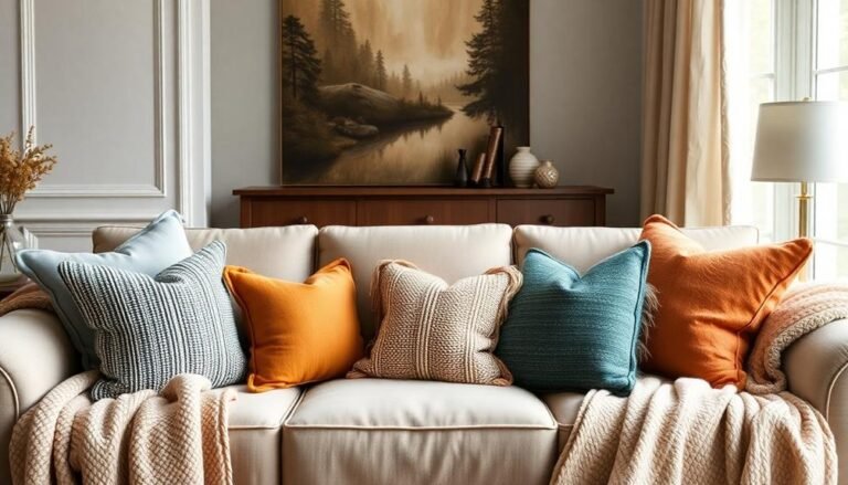 cozy throw pillows selection