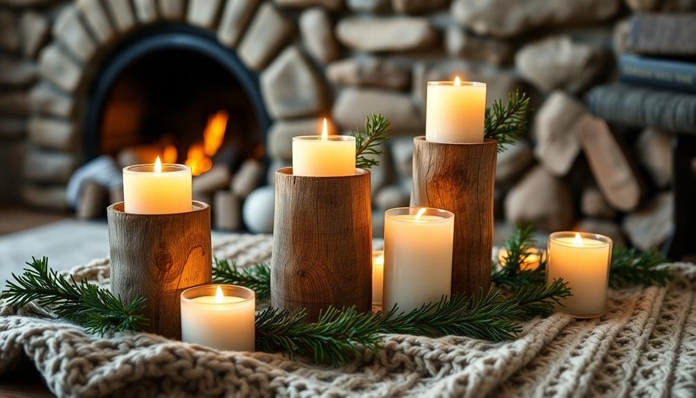 cozy winter candle holders