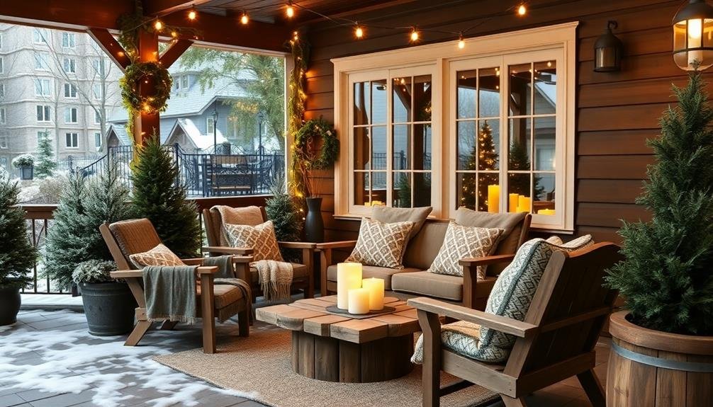 cozy winter outdoor seating