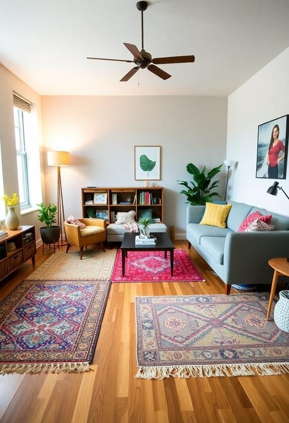 designate areas using rugs