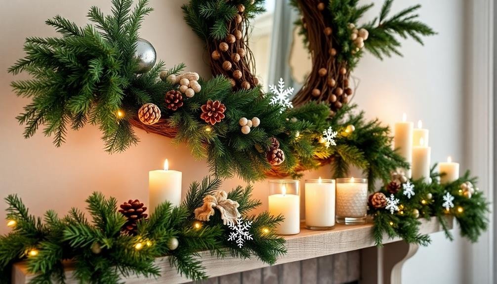 diy winter mantel decor
