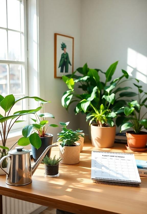 establishing plant care schedule