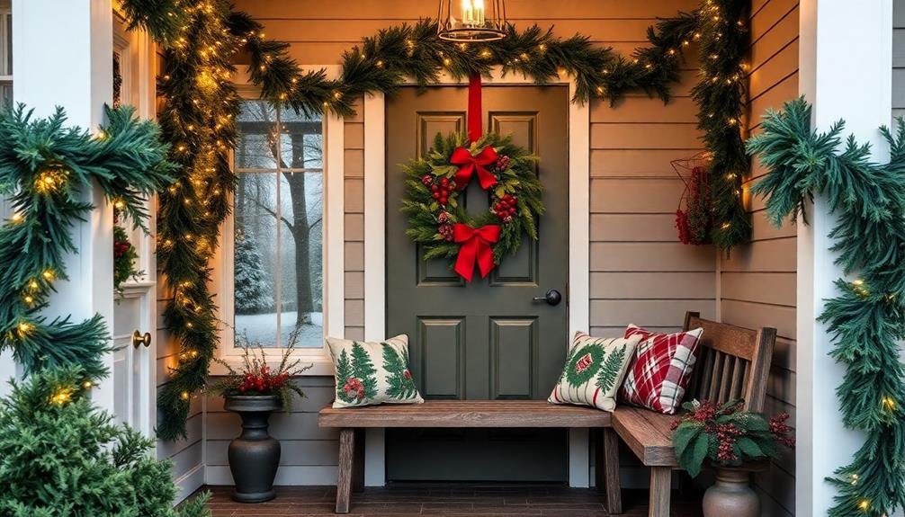 festive holiday entryway decor