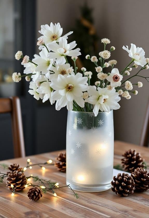 frosted glass vase showcase