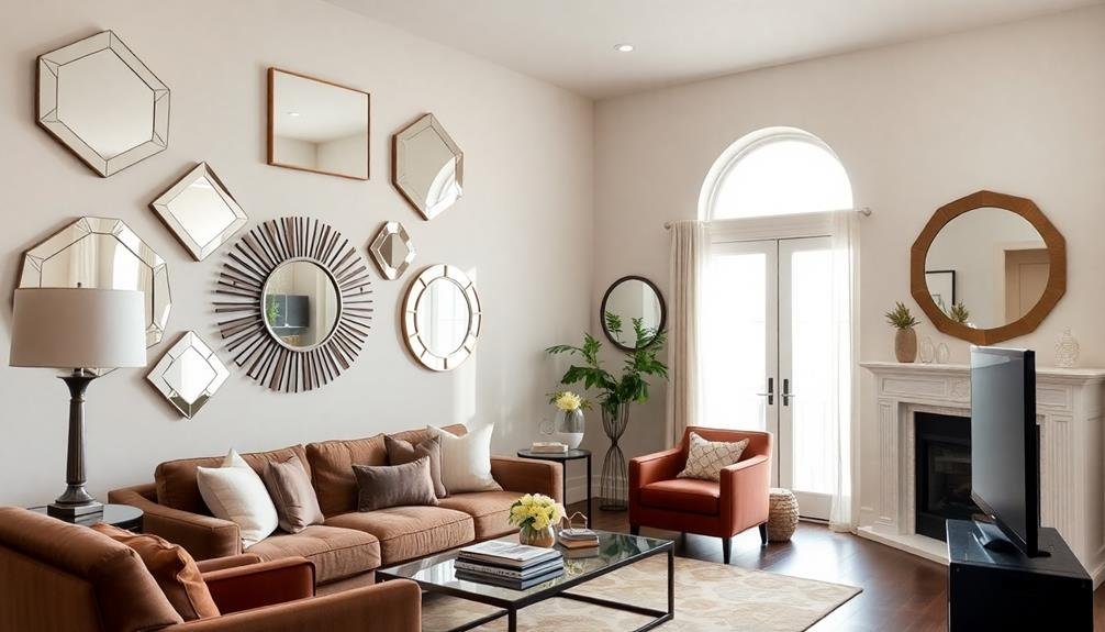 geometric wall mirrors selection