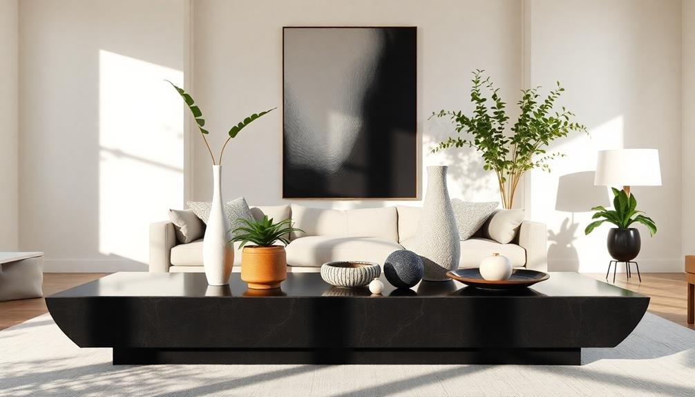 modern sculpture coffee table decor