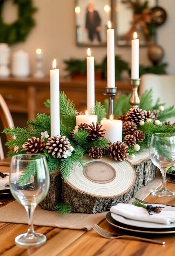 natural wooden table decor
