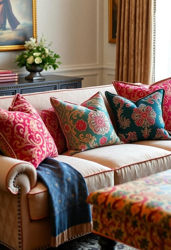 opulent decorative cushion accents