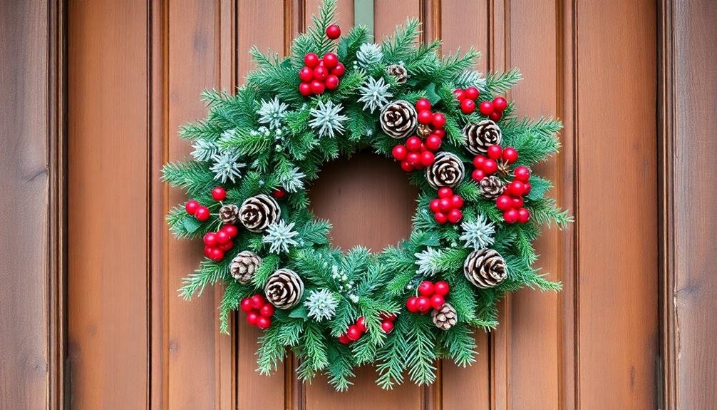 seasonal winter wreath decor