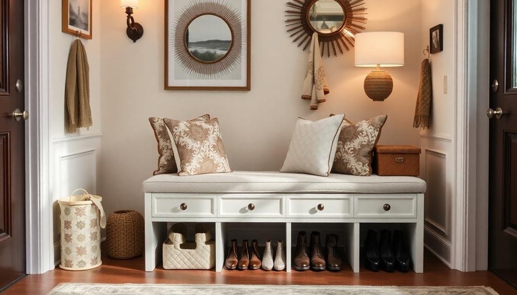 stylish entryway storage benches