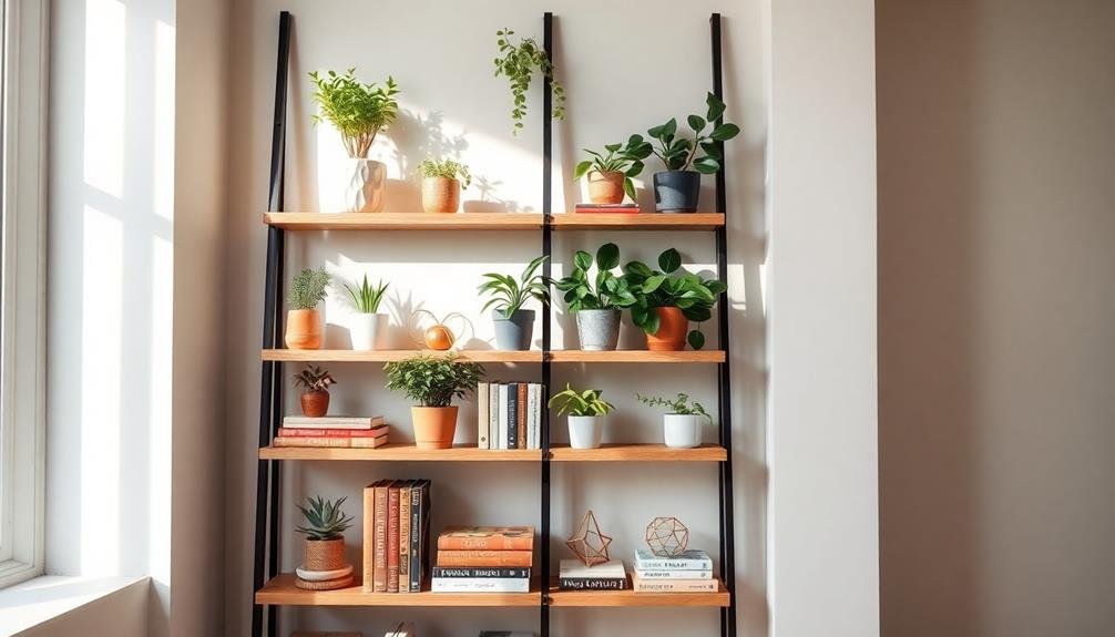 stylish functional ladder shelves
