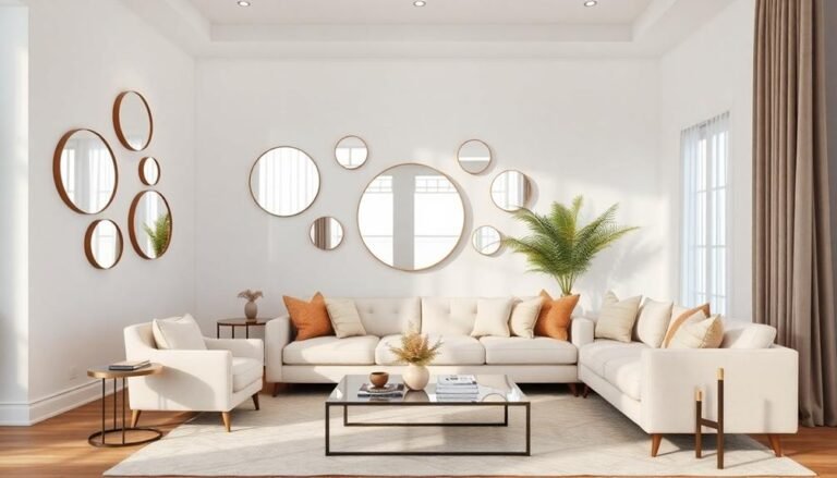 stylish round wall mirrors