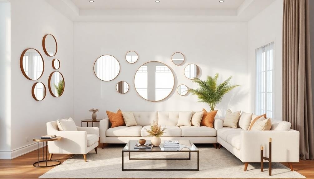 stylish round wall mirrors